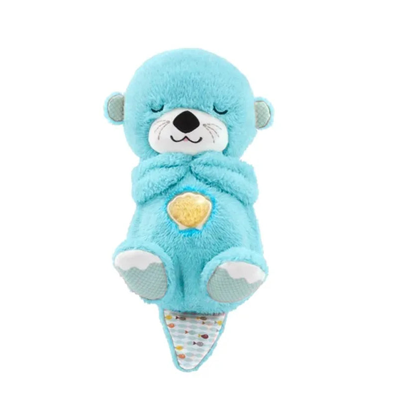 Breathing Otter Baby Sleep and Playmate Otter Musical Stuffed Plush Toy with Light Sound Newborn Sensory Comfortable Baby Gifts